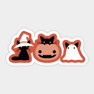Spooky Halloween Kitties Sticker